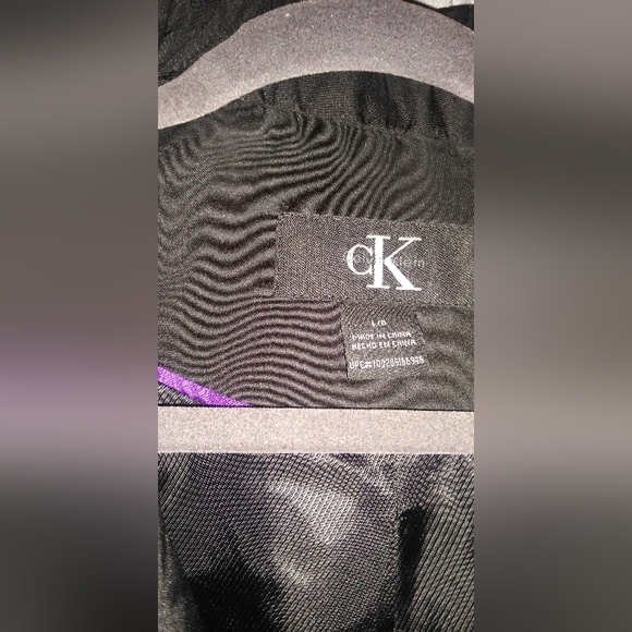 Calvin Klein black 2 way zip dress coat with side slits size large - Picture 2 of 4